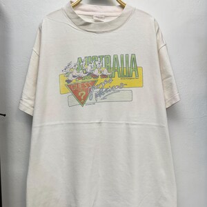 Vintage 80s Guess Australia Kangaroo Run 1989 T-Shirt Georges Marciano Tee Size XL