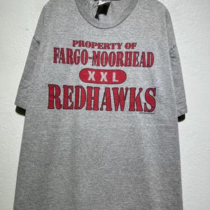 Vintage 90s Fargo Moorhead Redhawks XXL Property Baseball Team Athletic T-Shirt Sports Size XL