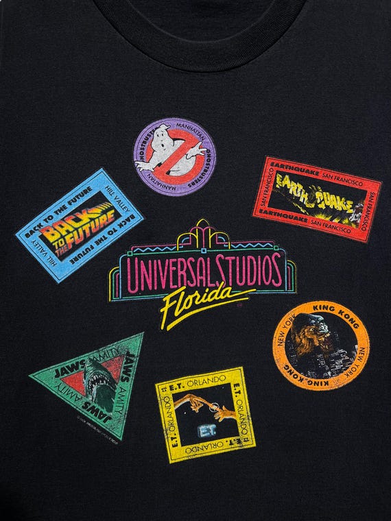 トップス 80's UNIVERSAL STUDIOS Florida SWEAT Universal Studios Skyline Adult Hooded Sweatshirt