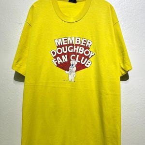 Vintage 80s Doughboy Fan Club T Shirt Size XL 1987 Pillsbury Mascot Tee Retro Bakery Advertising Humor Shirt