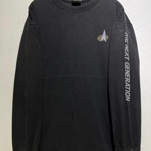Vintage 1990s Star Trek The Next Generation T Shirt USS Enterprise NCC-1701-D Sci-Fi TV Series Crew Uniform Starfleet Tee Size L