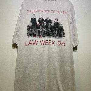 Vintage 90s Cumberland School of Law Tee Size XL Law Week 96 Funny Lawyer Graphic
