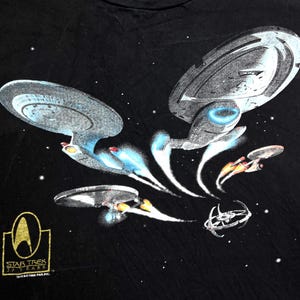 Vintage 1996 Star Trek 30 Years T-Shirt 2XL Anniversary Sci Fi TV Show Tee 90s Movie Promo Starship Enterprise Voyager Deep Space Nine
