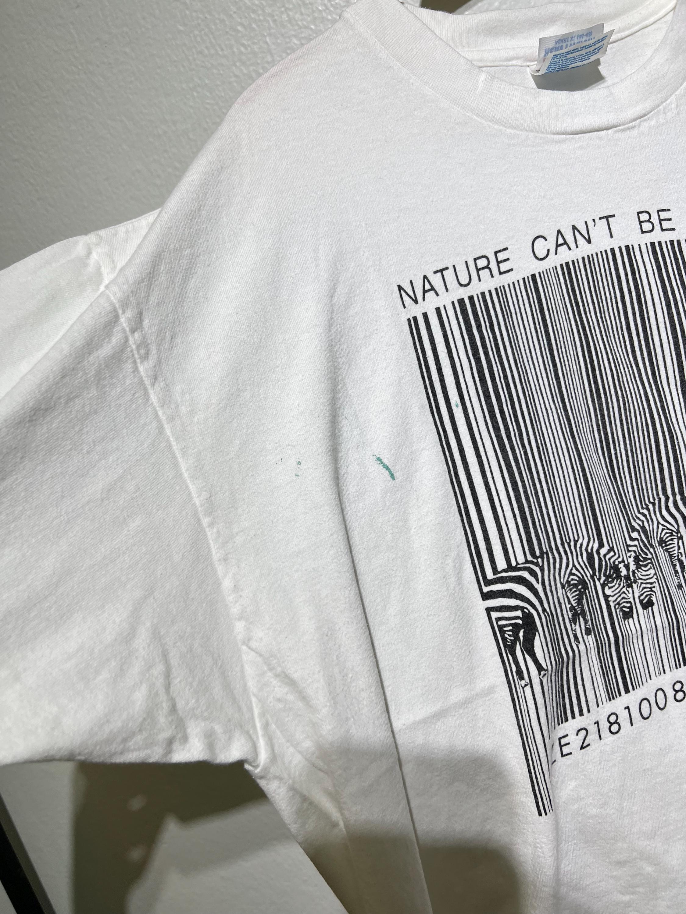 Vintage 90s Barcode Zebra Shirt Size XL Vintage Nature Can't