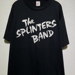 Maglietta vintage anni &#39;90 The Splinters Band, gruppo musicale, da collezione, logo in grassetto, minimal, da concerto, rock, streetwear, taglia XL