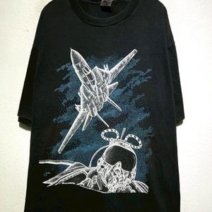 Vintage 1990 Tomcat F-14 Fighter Jet Pilot Aviation Military Airplane T-Shirt 2XL