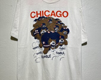 Vintage 80s Chicago Bears Rumble Cartoon Football Shirt Size