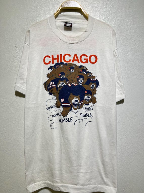 Vintage 80s Chicago Bears Rumble Cartoon Football Shirt Size