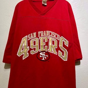 Vintage 80s San Francisco 49ers Jersey Size L NFL Football Red T-Shirt