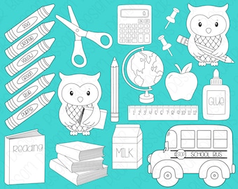 Schultage - Digitale Stempel, Digistamps, Clipart - Instant Download - 7106