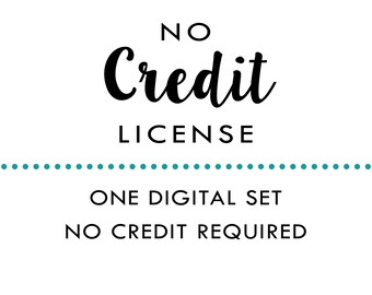 No Credit License - 1 Digital Clipart, Stamp or Paper Set