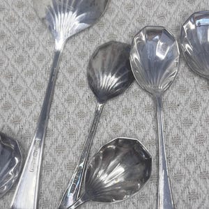 Juego de cucharas de plata vintage con diseño de concha marina – Cucharas de té y postre con diseño antiguo de concha