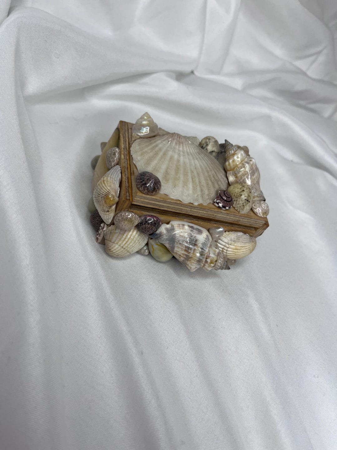 貝殻模様の小さな木製小物入れ - Etsy 日本
