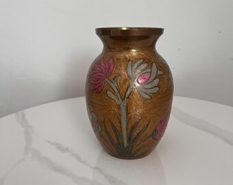 Enamel Brass Vase