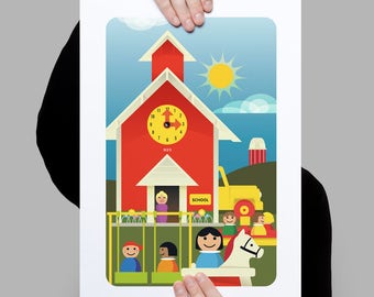 Vintage Fisher Price Schoolhouse Artprint (Third Edition)