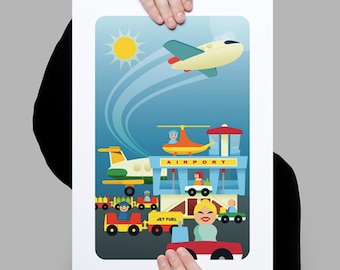 Inspired by Vintage Fisher Price – A3 Airport Artprint (Third Edition)