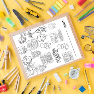 Cartões de felicitações de aniversário personalizados para colorir, cartões de nome personalizados, diversão para colorir, cartão de aniversário para crianças, cartão exclusivo