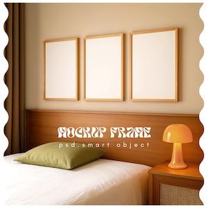 Set of 3 Frame Mockup, Photoshop Mockup, Wood Frame Mockup, Vertical Frame Mockup