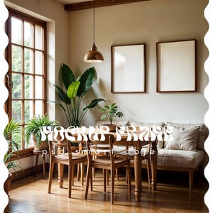 Set of 2 frame mockup, Frame Mockup, Photoshop Mockup, Thin Wood Frame Mockup