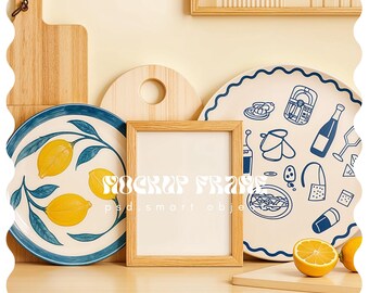 Kitchen Frame Mockup, Vertical Frame Mockup, Interior Frame Mockup, DIN A Ratio, PSD Photoshop and Photopea Mockup, Aesthetic Frame Mockup