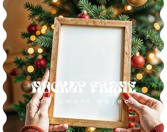 Frames Mockup Christmas, Mockup Frame for Christmas, Frame Mockup Christmas, Photoshop Mockup, White Frame Mockup