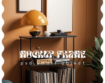 Set of 2 frame mockup, Frame Mockup, Photoshop Mockup, Thin Wood Frame Mockup