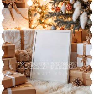 Frames Mockup Christmas, Mockup Frame for Christmas, Frame Mockup Christmas, Photoshop Mockup, White Frame Mockup