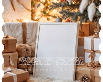 Frames Mockup Christmas, Mockup Frame for Christmas, Frame Mockup Christmas, Photoshop Mockup, White Frame Mockup