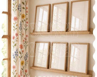 6 Frame Mockup Gallery Set, Set of 6 Frame Mockup, Photoshop Mockup, Wood Frame Mockup, Vertical Frame Mockup, DIN A