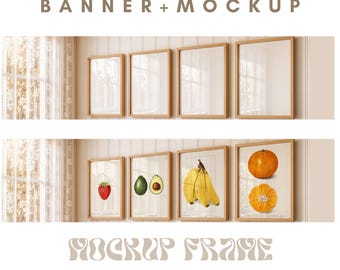 Etsy Banner Mockup Frame: Wood Frame, 5x7 Ratio (PSD & JPEG)