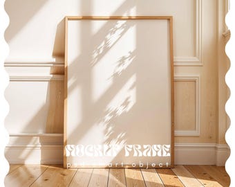 Vertical Wood Frame Mockup, One Frames Mockup, Interior Scene Mockup, Modern print mockup, PSD mockup