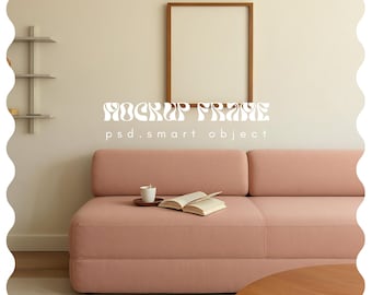 Wood Frame Mockup Modern Thin Digital Vertical Frame Styled Mockup Minimalist Mockup Frame Art Display