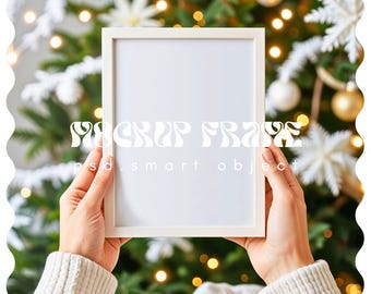 Frames Mockup Christmas, Mockup Frame for Christmas, Frame Mockup Christmas, Photoshop Mockup, White Frame Mockup, Realistic Mockup Frame