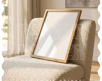 Simple Vertical Frame Mockup, Frame Leaning on Wall Template for Photoshop, PSD Poster Mockup DIN A