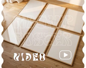 Frame Mockup Video Gallery Set, Set of 4 Frame Mockup Video, Photoshop Mockup, Wood Frame Mockup, Vertical Frame Mockup, DIN A