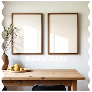 Set of 2 frame mockup, Frame Mockup, Photoshop Mockup, Thin Wood Frame Mockup