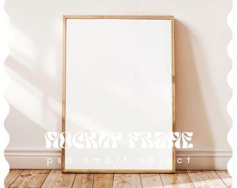 One Frames Mockup, Interior Scene Mockup, Vertical Wood Frame Mockup, Modern print mockup, PSD mockup
