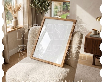 Vertical Frame Mockup: Thin Wood, Scandinavian Look, Minimal Design