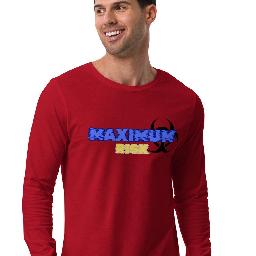 Maximum Risk Long Sleeve Tee, Vintage Long Sleeve Tee, Van Dame Tee, 90'S Movies Tee, Christmas Long Sleeve Tee, New Year Long Sleeve Tee Designed By Shirttrendz