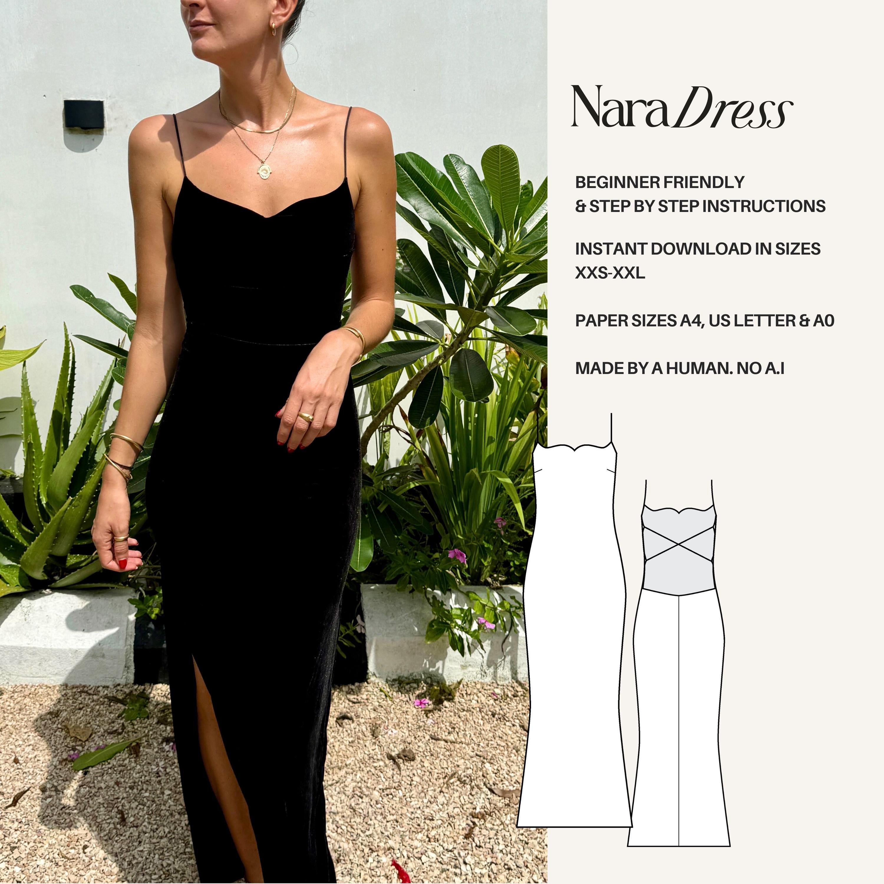 backless cami dress pattern Sweetheart Backless Maxi Dress Sewing Pattern (PDF) - XXS-XXL