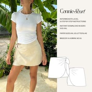 Mini Wrap Skort Sewing Pattern (PDF) - Sizes XXS-XXL