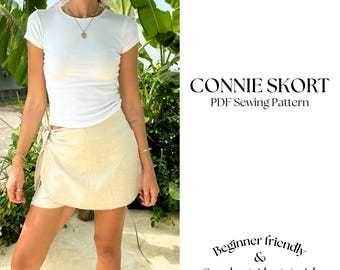Mini Wrap Skort Sewing Pattern (PDF) Sizes XXS-XXL