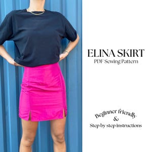 Mini Skirt with Slits Sewing Pattern (PDF) - Sizes XXS-XXL