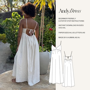 Babydoll Sommerkleid Schnittmuster: Babydoll Sommerkleid (Größen XXS-XXL) (PDF Pattern)