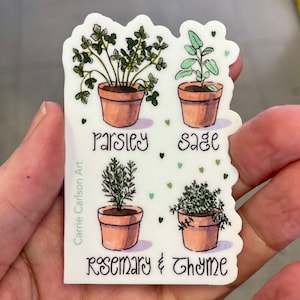 Pegatina de vinilo Herb Garden de 3"
