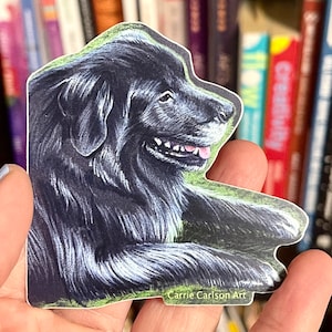 Adesivo de vinil com desenho de cachorro (Retriever com revestimento plano em lápis de cor)