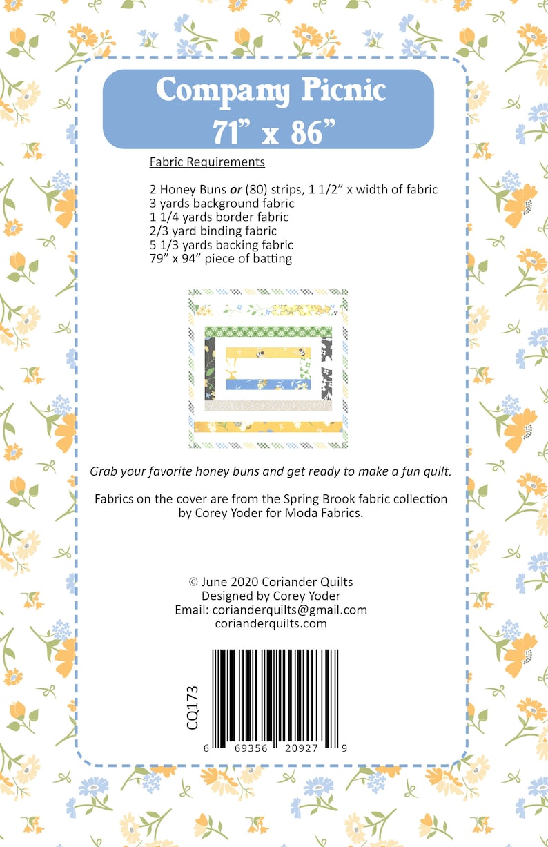 Company Picnic PDF Quilt Pattern #173 - Etsy