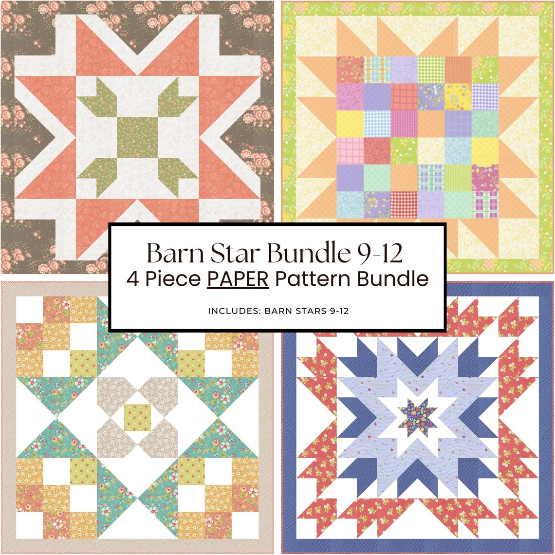 Barn Star Bundle (9-12) PAPER Pattern Version - Etsy