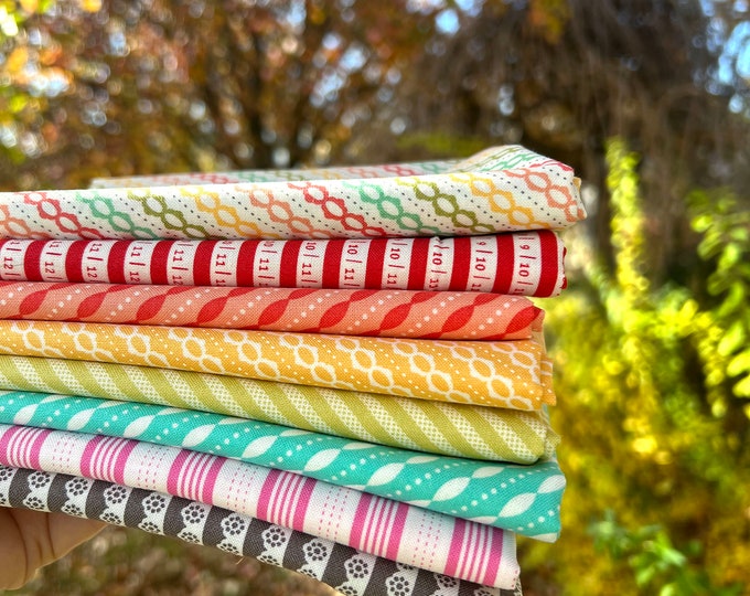 Just the Stripes Coriander Quilts Corey Yoder 8 Piece Fat Quarter Bundle Etsy