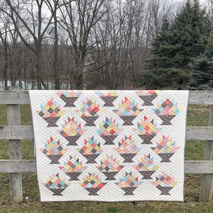 Happy Scrappy Baskets Quilt PAPER pattern #148